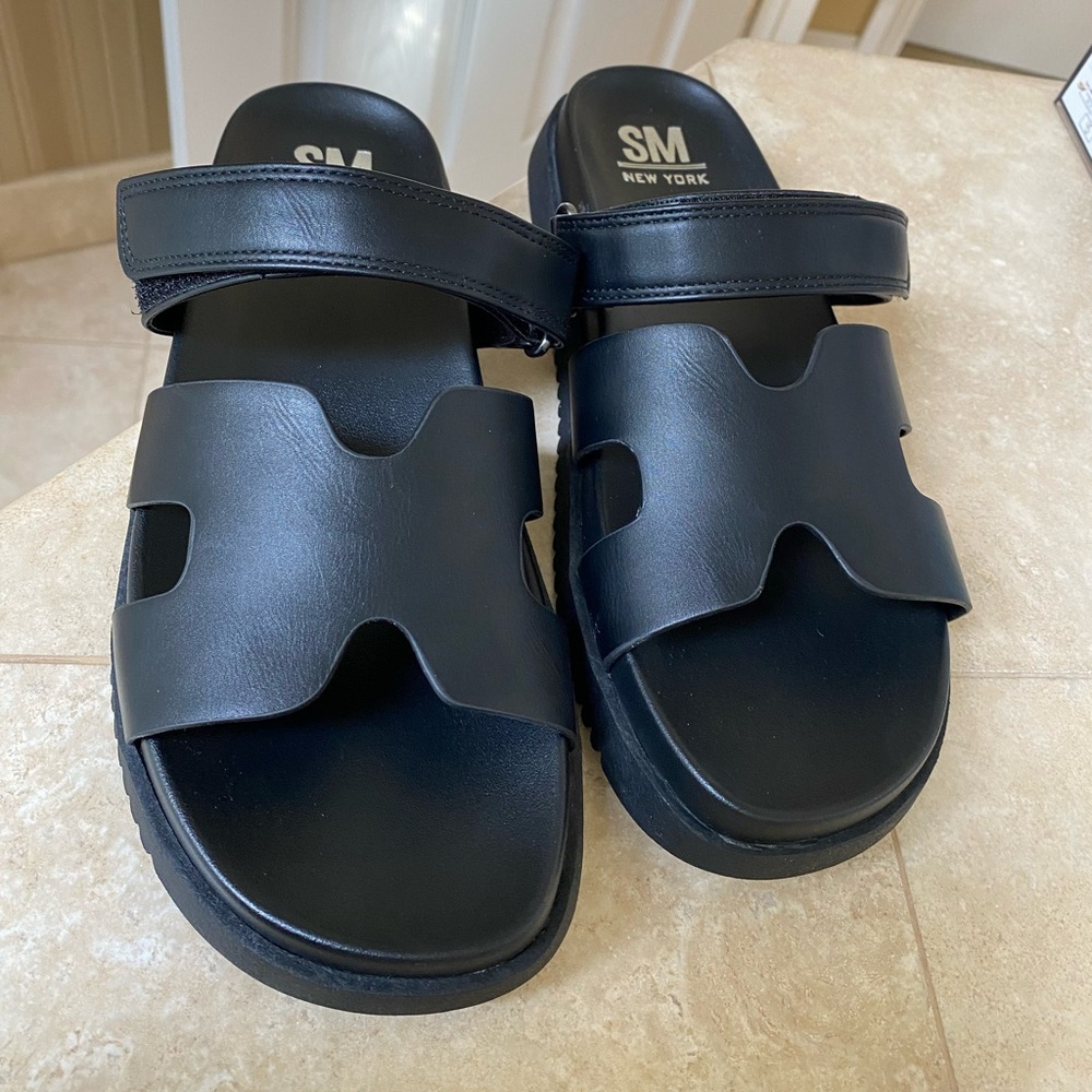 SM New York Black Casual Slides
